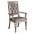 Bling Game Leatherette Open Back Arm Chair with Wood Legs