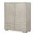 Celine Double-Door Wardrobe Chest Whitewashed Wood Armoire Cabinet with Gold Hardware