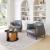 Pemba Round Marble/Wood/Iron Coffee Table
