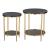 Koper Round Marble/Iron Coffee Table Set