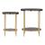 Koper Round Marble/Iron Coffee Table Set