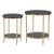 Koper Round Marble/Iron Coffee Table Set