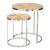 Bari Round Wood/Iron Nesting Table Set