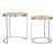 Bari Round Wood/Iron Nesting Table Set