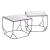 Arzon Square Mirror Glass/Steel Coffee Table Set