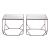 Arzon Square Mirror Glass/Steel Coffee Table Set
