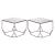 Arzon Square Mirror Glass/Steel Coffee Table Set
