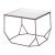 Arzon Square Mirror Glass/Steel Coffee Table Set