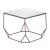 Arzon Square Mirror Glass/Steel Coffee Table Set