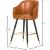 Barbosa Faux Leather Counter Stool with Espresso Wood Legs