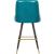 Portnoy Faux Leather Stool with Espresso Wood Legs, Gold Footrest & Gold Tips