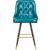 Portnoy Faux Leather Stool with Espresso Wood Legs, Gold Footrest & Gold Tips