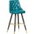 Portnoy Faux Leather Stool with Espresso Wood Legs, Gold Footrest & Gold Tips