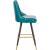 Portnoy Faux Leather Stool with Espresso Wood Legs, Gold Footrest & Gold Tips