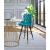 Portnoy Faux Leather Stool with Espresso Wood Legs, Gold Footrest & Gold Tips