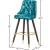 Portnoy Faux Leather Stool with Espresso Wood Legs, Gold Footrest & Gold Tips