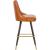 Portnoy Faux Leather Stool with Espresso Wood Legs, Gold Footrest & Gold Tips
