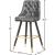 Portnoy Faux Leather Stool with Espresso Wood Legs, Gold Footrest & Gold Tips