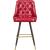 Portnoy Faux Leather Stool with Espresso Wood Legs, Gold Footrest & Gold Tips