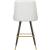 Portnoy Faux Leather Stool with Espresso Wood Legs, Gold Footrest & Gold Tips