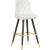 Portnoy Faux Leather Stool with Espresso Wood Legs, Gold Footrest & Gold Tips