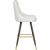 Portnoy Faux Leather Stool with Espresso Wood Legs, Gold Footrest & Gold Tips