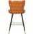 Hendrix Faux Leather Stool with Espresso Wood Legs, Gold Footrest & Gold Tips
