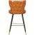 Hendrix Faux Leather Stool with Espresso Wood Legs, Gold Footrest & Gold Tips