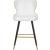 Hendrix Faux Leather Stool with Espresso Wood Legs, Gold Footrest & Gold Tips