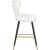 Hendrix Faux Leather Stool with Espresso Wood Legs, Gold Footrest & Gold Tips