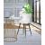 Hendrix Faux Leather Stool with Espresso Wood Legs, Gold Footrest & Gold Tips