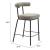 Kede Chenille/Steel Counter Stool