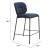 Plat Velvet/Steel Counter Stool
