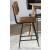 Partridge Leather Counter Stool with Metal Base