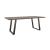 Misty Wood Rectangular Dining Table with Iron Sled Base
