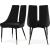 Sleek Velvet Dining Chair with Matte Black Iron Legs