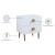 Zayne 2-Drawer Wood Veneer Nightstand Brushed Gold Metal Legs & Handle
