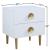 Zayne 2-Drawer Wood Veneer Nightstand Brushed Gold Metal Legs & Handle