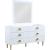 Zayne 6-Drawer Dresser with Brushed Gold Metal Legs & Handle