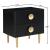 Zayne 2-Drawer Wood Veneer Nightstand Brushed Gold Metal Legs & Handle