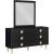 Zayne 6-Drawer Dresser with Brushed Gold Metal Legs & Handle