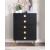 Zayne 5-Drawer Wood Chest with Brushed Gold Metal Legs & Handle