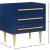 Marisol 3-Drawer Wood Veneer Nightstand with Brushed Gold Metal Legs & Handle