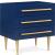 Marisol 3-Drawer Wood Veneer Nightstand with Brushed Gold Metal Legs & Handle