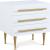 Marisol 3-Drawer Wood Veneer Nightstand with Brushed Gold Metal Legs & Handle