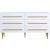 Marisol 6-Drawer Wood Veneer Dresser with Brushed Gold Metal Legs & Handle