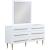 Marisol 6-Drawer Wood Veneer Dresser with Brushed Gold Metal Legs & Handle