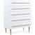 Marisol 5-Drawer Wood Veneer Chest with Brushed Gold Metal Legs & Handle