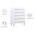 Marisol 5-Drawer Wood Veneer Chest with Brushed Gold Metal Legs & Handle