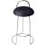 Ring Velvet Counter Stool with Brushed Chrome Metal Frame